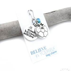 Soccer Gifts, Soccer Team Gift, Soccer Zipper Pull, Girls Soccer Player Gift, Soccer Gifts For Girls,Soccer Bag Charm, Soccer Bag image 3