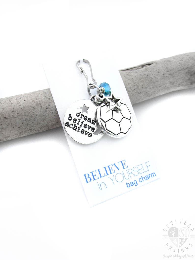 Soccer Gifts, Soccer Team Gift, Soccer Zipper Pull, Girls Soccer Player Gift, Soccer Gifts For Girls,Soccer Bag Charm, Soccer Bag image 3