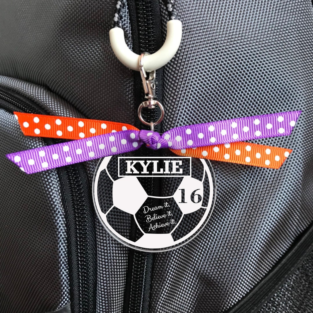 Soccer Bag Tag, Soccer Zipper Pull, Soccer Gifts, Personalized Soccer