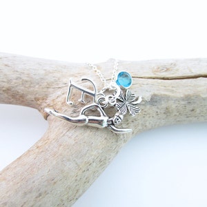 Swimming Necklace, Swim Necklace, Swimming Jewelry, Gifts for Swimmers, Swimmer Gift, Swimming Jewelry