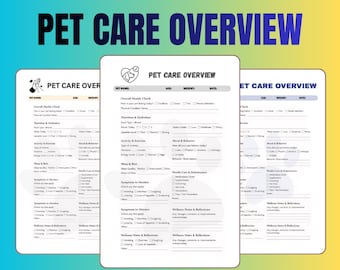 Das Komplette Pet Care Dashboard - Tägliche Wellness Übersicht & Sitter Guide - Tracker PDF