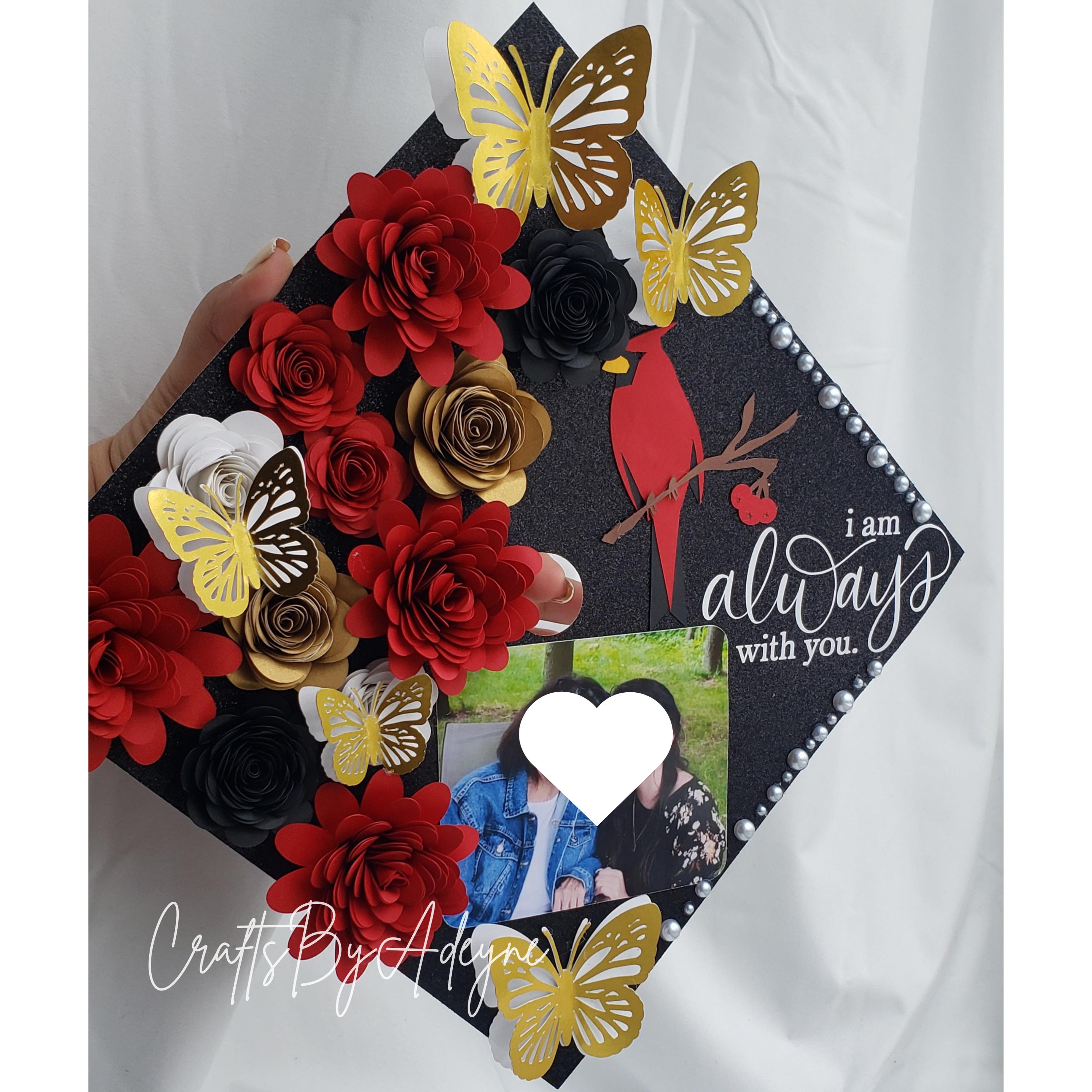 Graduation Cap Topper / Custom in Memory Graduation Cap / Floral Cap ...