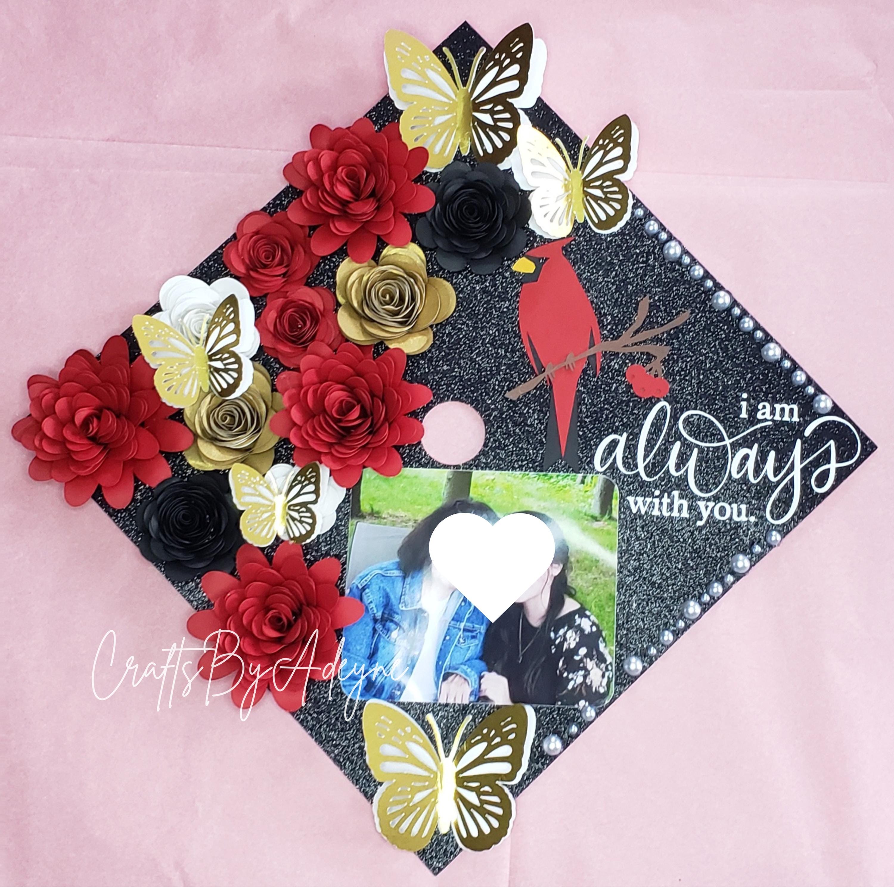 Graduation Cap Topper / Custom in Memory Graduation Cap / Floral Cap ...