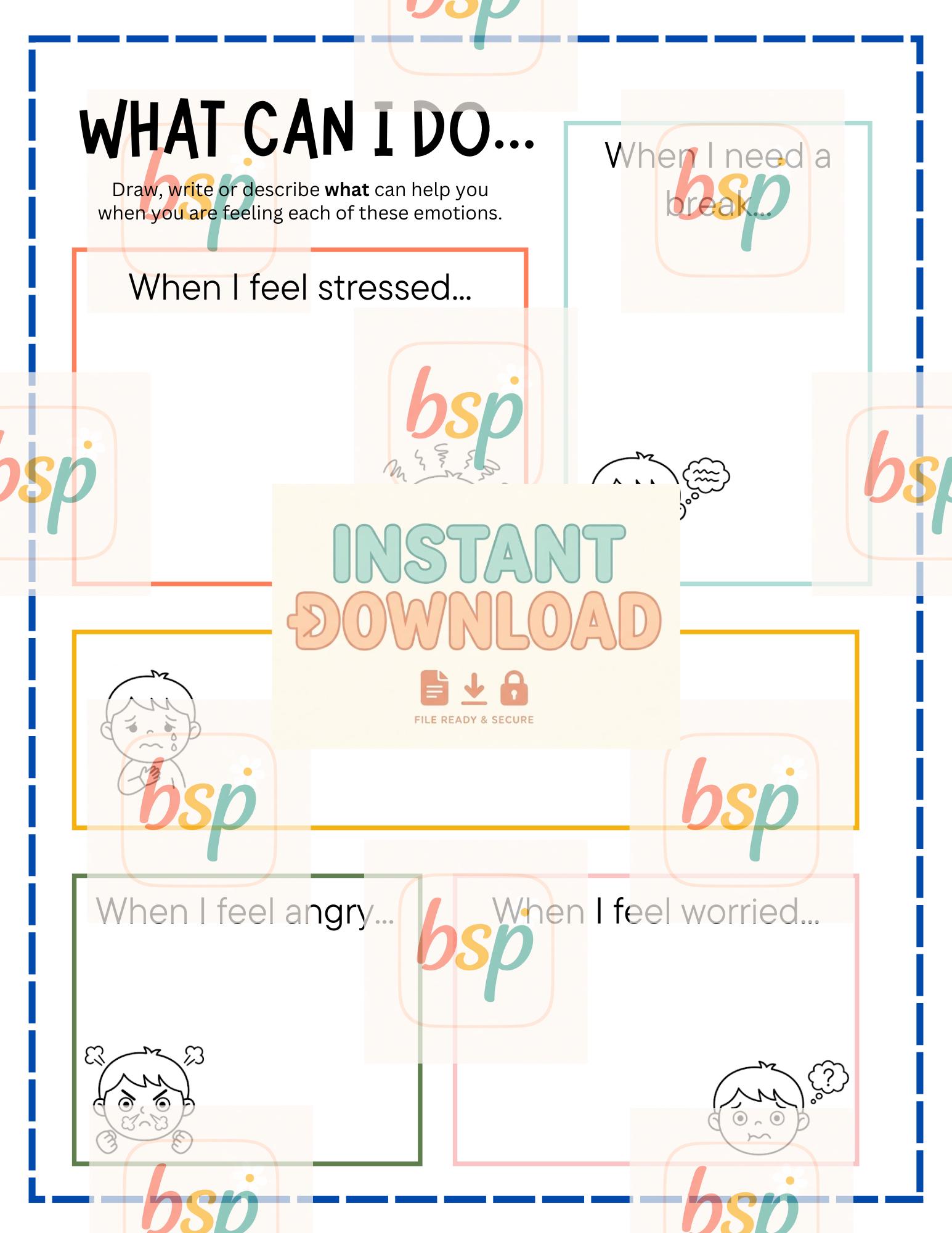 Problem Solving Worksheet for Kids | SEL Coping Skills | Calm Down ...