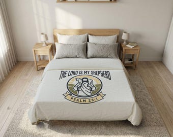 The Lord Is My Shepherd Duvet Cover | Psalm 23:1 Christian Bedding