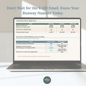 Carrièretransitiedashboard: spreadsheet voor baanberekening, batentoewijzing en noodbuffers