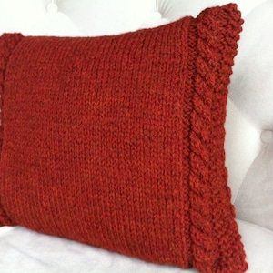 Decorative Pillow, Cable Knit Pillow Cover in Spice Color