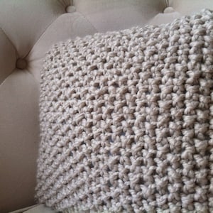 Linen Pillow Cover, Oatmeal Knit Throw Pillow Case