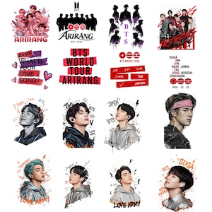 Paquete PNG de la gira mundial de Kpop 2026, gira Arirang PNG, concierto de BTS PNG, gira de grupos ídolo PNG, camiseta de Kpop PNG, fan de la música PNG Descarga digital