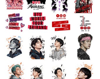 Kpopワールドツアー2026 pngバンドル、アリランツアーPNG、BTSコンサートPNG、アイドルグループツアーPNG、Kpopシャツpng、音楽ファンpngデジタルダウンロード