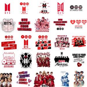 BTS World Tour Arirang PNG-paket | Kpop-konsertskjortadesign | BTS-armésublimeringsdesign | Digital nedladdning pNG | Kpop-fangåva