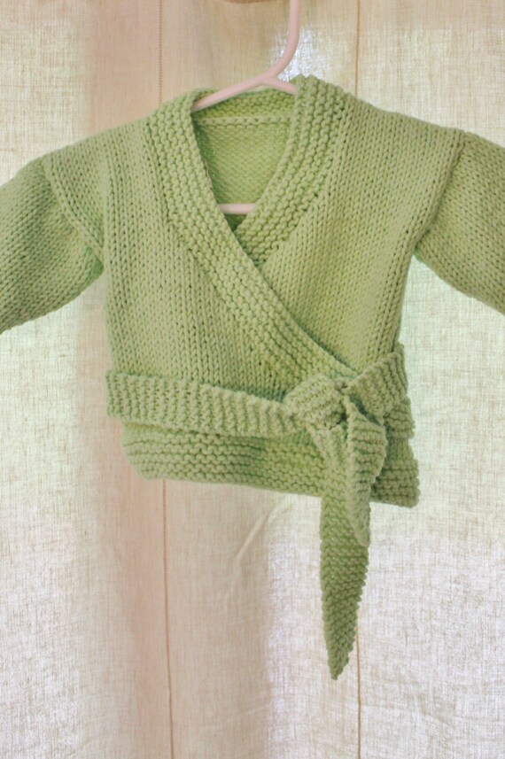 Items similar to Baby Sweet Mint Ballet Wrap Sweater 6 to 9 months on Etsy