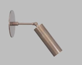 Modern Bronze Adjustable Wall Spotlight, Cylinder Wall Sconce, Minimalist Directional Light, Industrial Wall Lamp, Contemporary Indoor Light