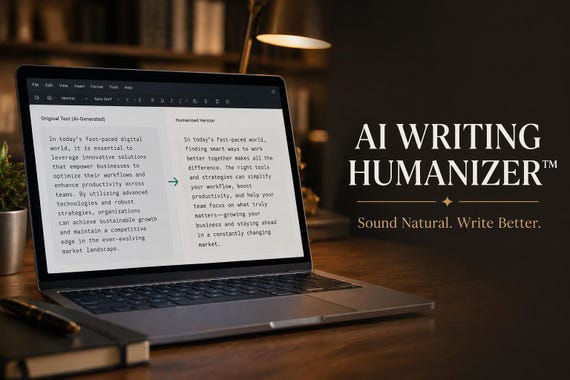 AI Writing Humanizer Prompt | Rewrite ChatGPT Text to Sound Human (Digital Download)