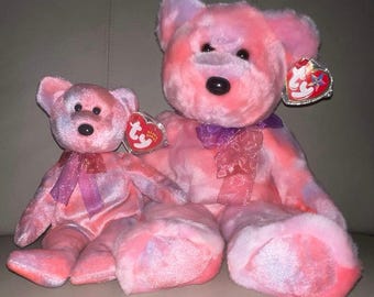 Ty Beanie Baby & Buddy Set - Clubby V 5th Anniversary Bears (2002) - Excellent