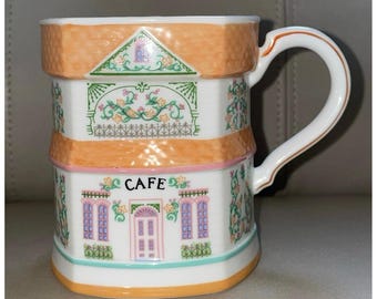 Vintage Lenox Village Spice Collection 1992 Cafe Mug - Orange - Coffee