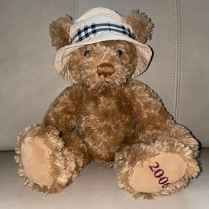 Vintage Burberry Fragrances 2006 Y2K Collectible Teddy Bear - Nova Check Hat