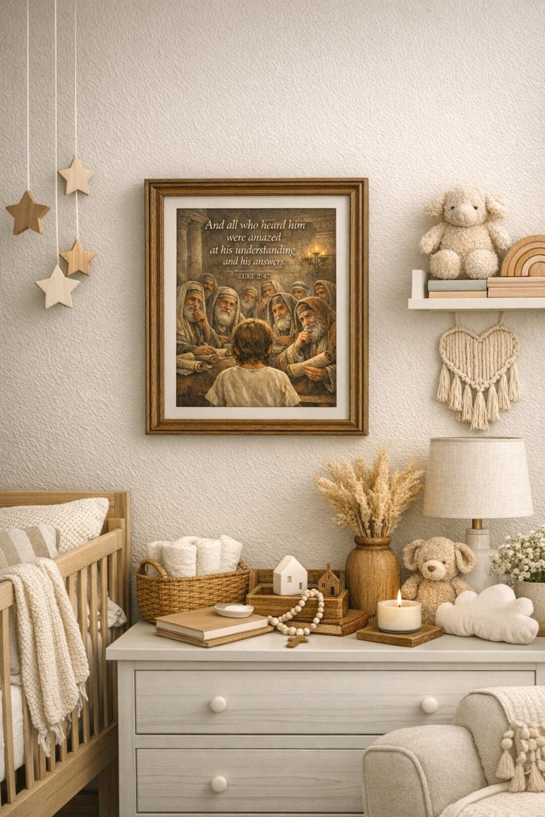 Luke 2:47 Bible Verse Wall Art | Jesus Print | Faith Home Decor (8x10 ...