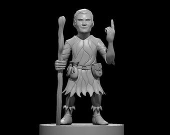 Halfling Druid Player | DnD Miniature | Resin | 28mm Scale | 3 Versions