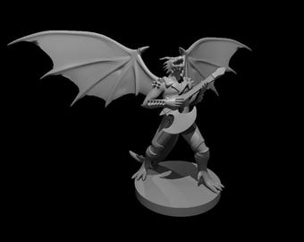 Dragonborn Bard Player | DnD Miniature | Resin | 28mm Scale |2 Versions