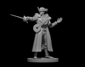 Orc Bard Player | DnD Miniature | Resin | 28mm Scale | 2 Versions