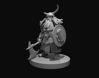 Dwarf Fighter | DnD Miniature | Resin | 28mm Scale | 14 Versions