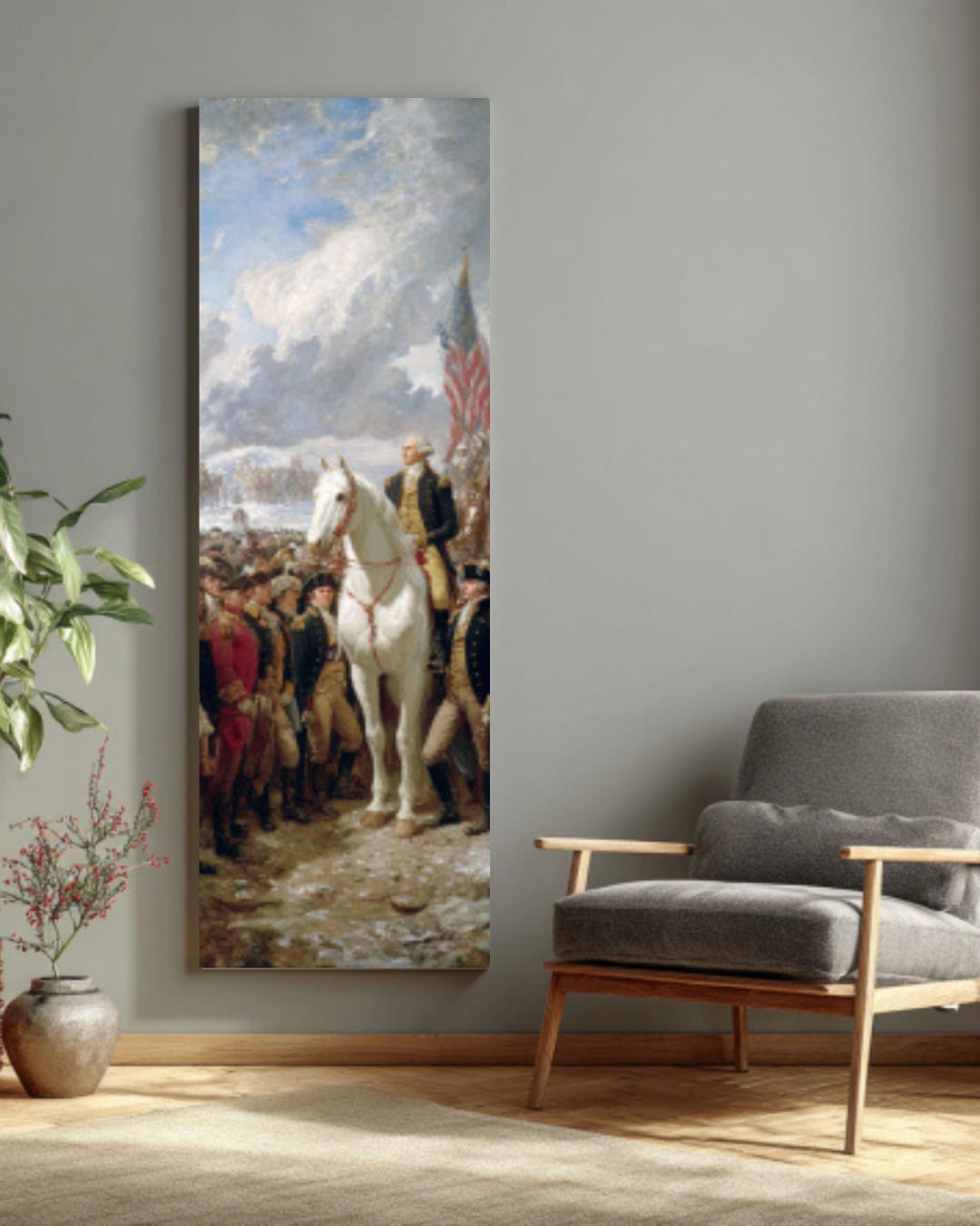 George Washingtoad Realistic Vintage George Washington Canvas Print – Revolutionary War Scene, Hyper ...