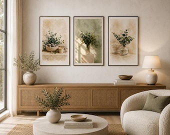 Luxury Spa Wall Art Set of 3, Neutral Minimalist Printable Wall Decor, Instant Download