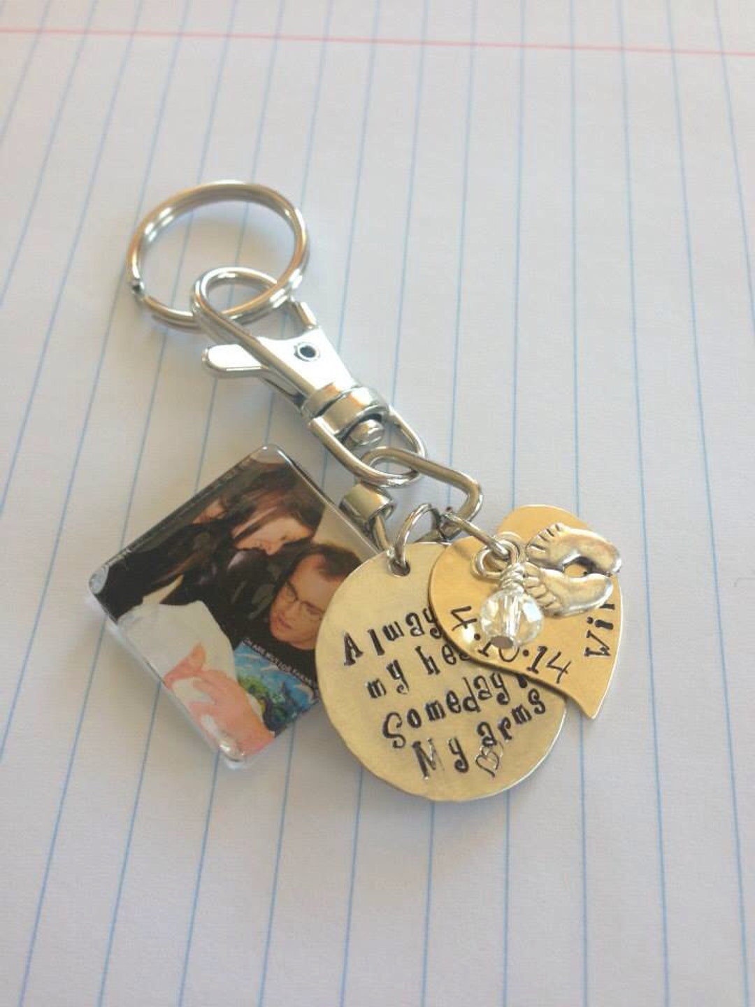 Memorial Photo Keychain Etsy