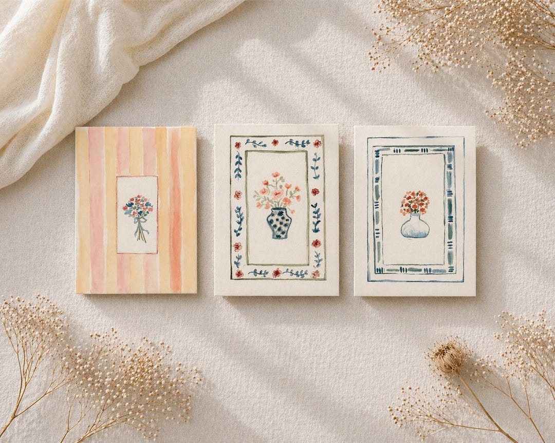 Hand-painted Watercolor Floral Card – Botanical Art Greeting, Mother's ...