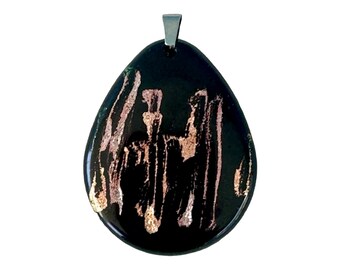 Unique Handmade Abstract Epoxy Resin Teardrop Pendant Necklace