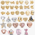 Gold-plated and rose gold-plated pendants|925 sterling silver|Compatible with Pandora bracelets|Heart-shaped and nature-themed pendant beads product logo