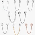 Pandora compatible safety chain pendant | 925 sterling silver, European bracelet anti-loss accessory, the perfect gift for her. product logo