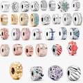 925 Sterling Silver Flower and Heart Charm for Pandora Bracelets | Sparkling Zirconia Beads | European Style Charm, a Perfect Gift for Her product logo