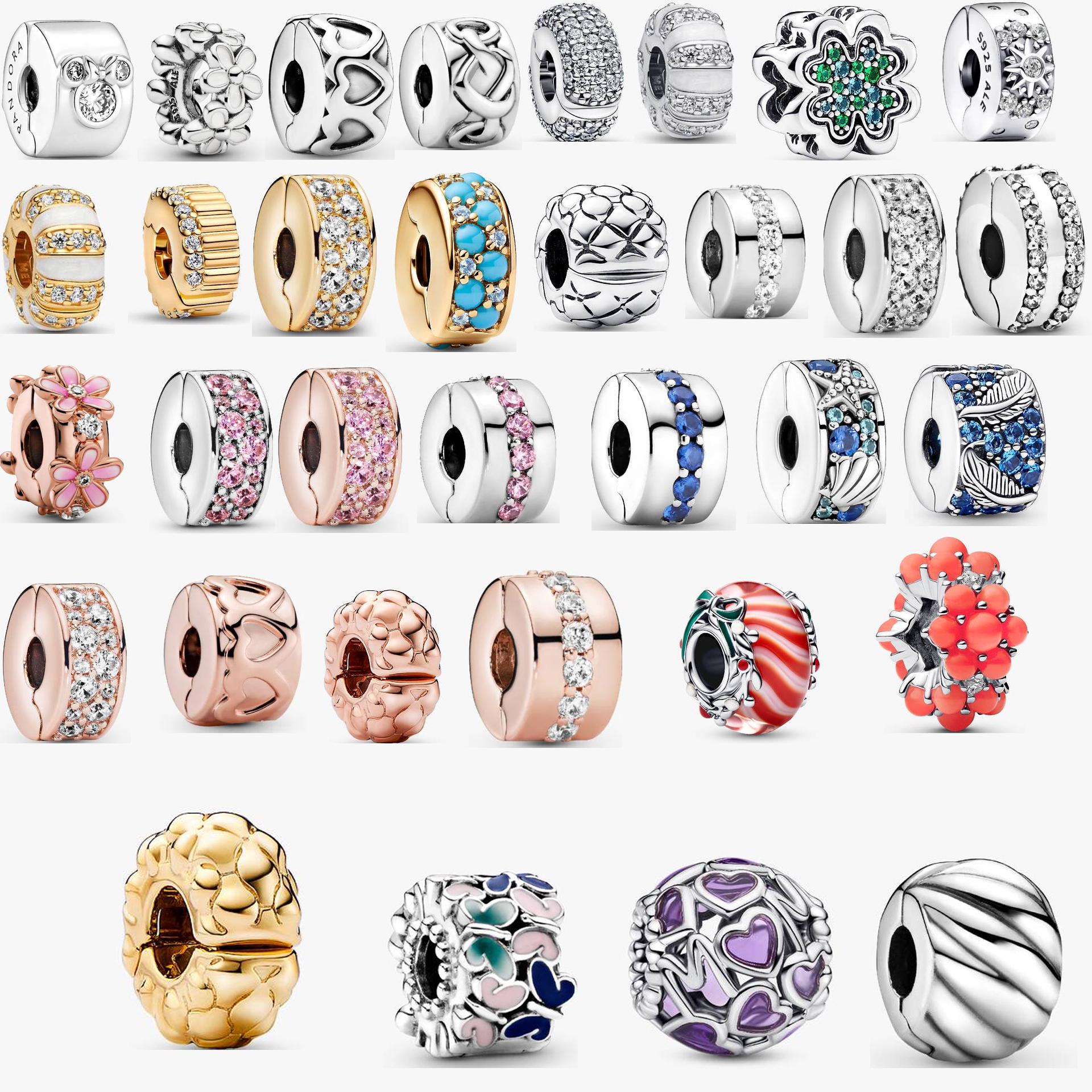 Micoo Set Di 2 Clip In Argento Sterling 925 Con Zirconi 5A - Foro 4.6-5mm, Ipoallergeniche, Per Bracciali E Collane Personalizzate - 4