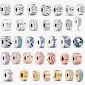 Pandora compatible clasp charm - 925 sterling silver enamel zircon spacers, rose gold heart clasp, a perfect gift for her. product logo