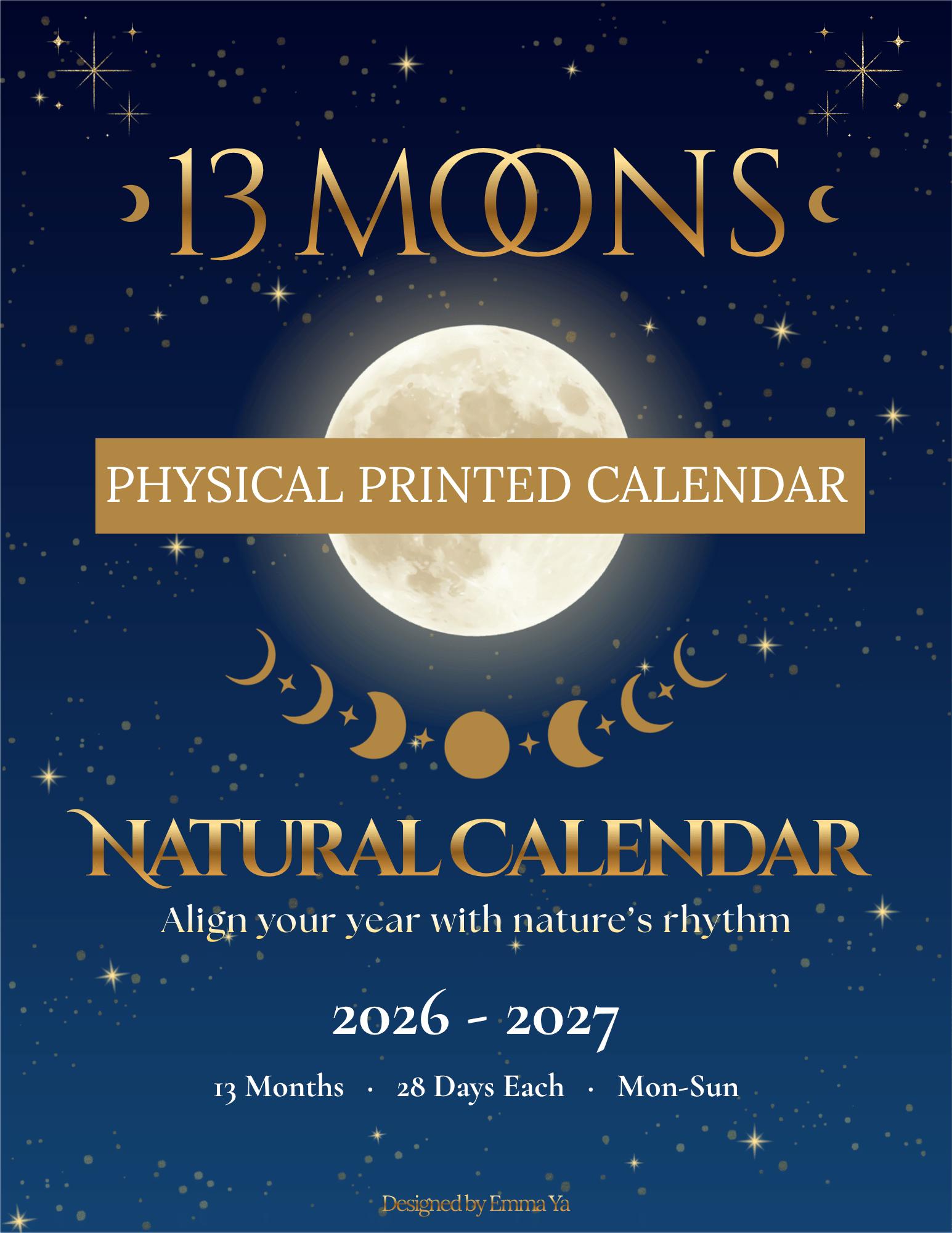 13 Moons Natural Calendar 2026-2027 (physical Printed), Equinox to