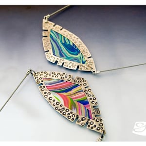 Reversible Sterling Silver and Polymer clay Pendant  DIY PDF Tutorial