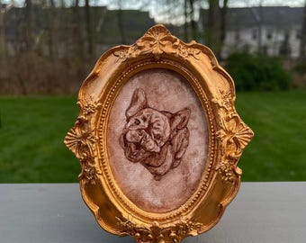 Custom Hand Painted Portrait with Frame | Mini Personalized Portrait | Unique Handmade Gift | Free Shipping