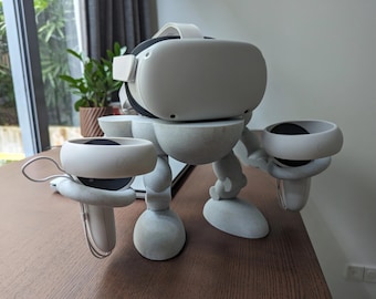 Robot VR headset stand, 3D printed Meta Quest holder