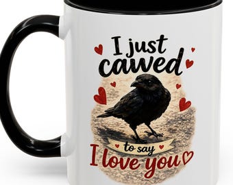 Taza de café con diseño de cuervo / Taza de café con detalle original "Acabo de graznar" (325 ml)