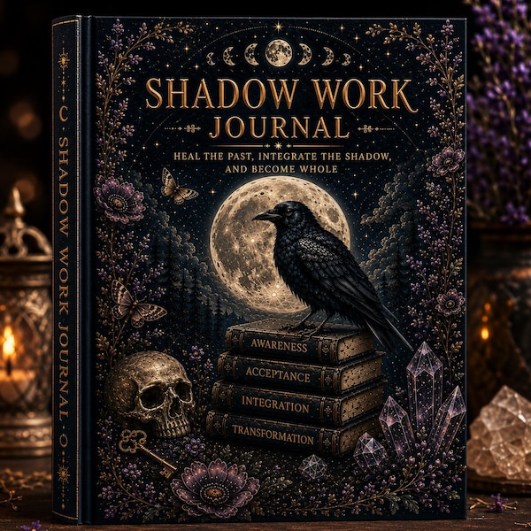 Shadow Work Journal Hardcover | Self Healing | Jungian Shadow Work Book | Trauma Recovery Inner Child Reflection | Gothic Journal Gift