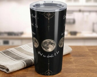 Vaso con fases lunares / Taza de viaje para la manifestación / Regalo mágico para ella / Taza lunar celestial / Vaso para bebidas espirituales / Regalo para amantes de la luna