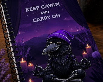 Diario de meditación del cuervo / Cuaderno divertido del cuervo, Diario en espiral Caw-M