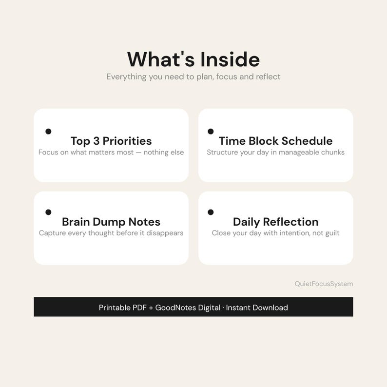ADHD Daily Planner Printable | Time Blocking + Decision Helper ...