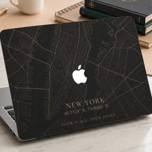 Personalized City Map MacBook Case, Custom Coordinates Cover for Air, Pro & Neo