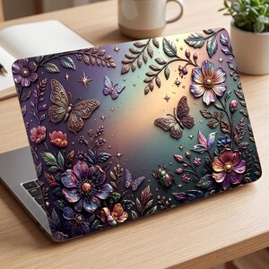 Dark Botanical Butterfly MacBook Case, Cottagecore Hard Shell for MacBook Air Pro Neo