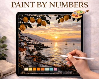 Digital Paint by Numbers - Relaxing iPad Art Kit, Digital Download