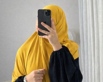 Hijab in jersey di alta qualità | Sciarpa morbida ed elasticizzata | Hijab istantaneo per donne musulmane | Sciarpa elegante e modesta | Disponibile in vari colori