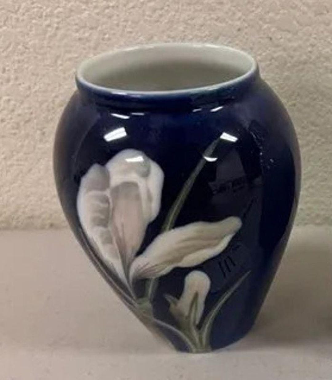 Royal Copenhagen Blue Floral Vase Calla Lily Relief Denmark - Etsy